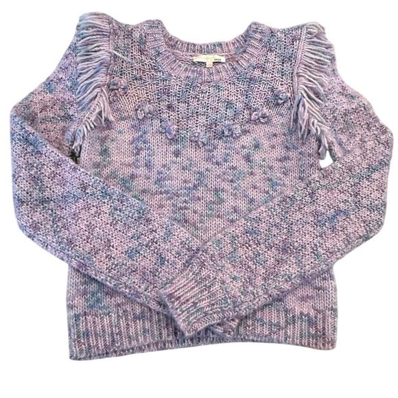 LoveShackFancy Lilac Fringe Knit Sweater – Size L - Picture 1 of 2